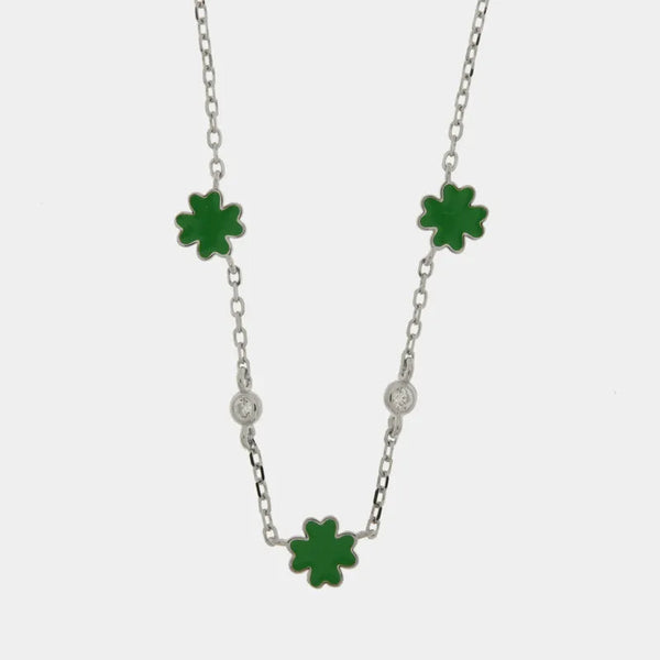 Collarino in Argento 925 quadrifogli verdi - BYSIMON gioielli