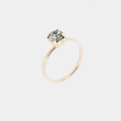 Anello in Argento 925 solitario con cristallo grigio