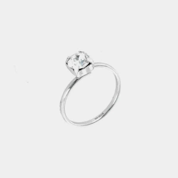 Anello in Argento 925 solitario con cristallo