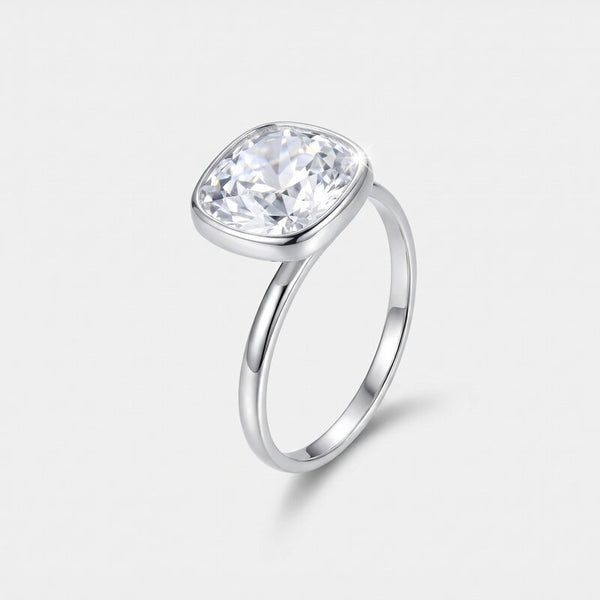 Anello in Argento 925 solitario con cristallo bianco - BYSIMON gioielli