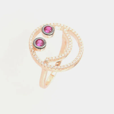 Anello in Argento 925 smile con zirconi