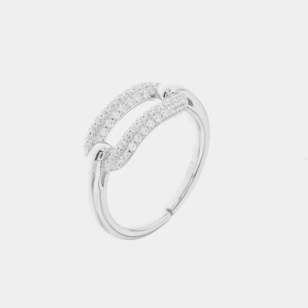 925 Silver ring with white zircon detail