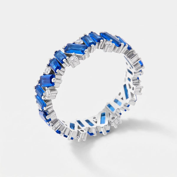 Anello in Argento 925 con zirconi blu - BYSIMON gioielli