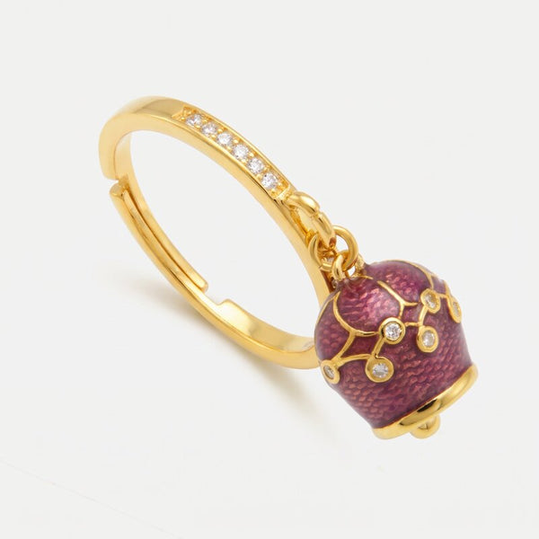 Anello in Argento 925 con campanella viola