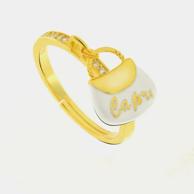Anello in Argento 925 con borsetta bianca - BYSIMON gioielli
