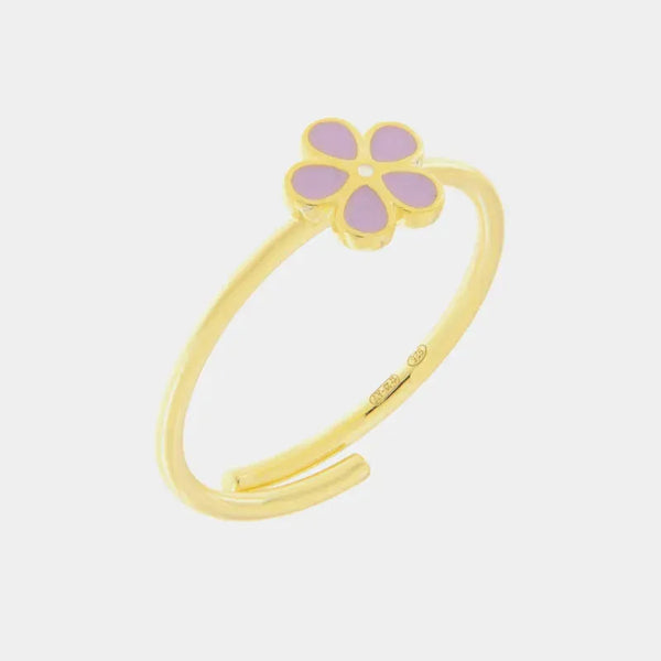 Anello in Argento 925 con fiore lilla - BYSIMON gioielli