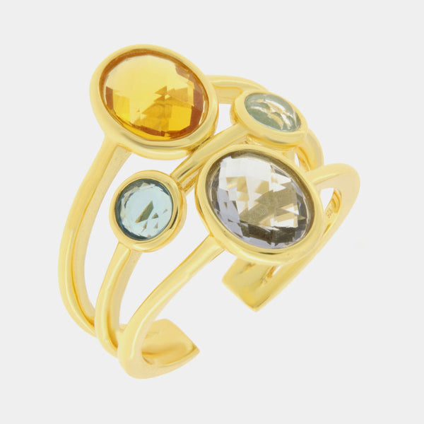 Anello in Argento 925 con zirconi multicolor - BYSIMON gioielli