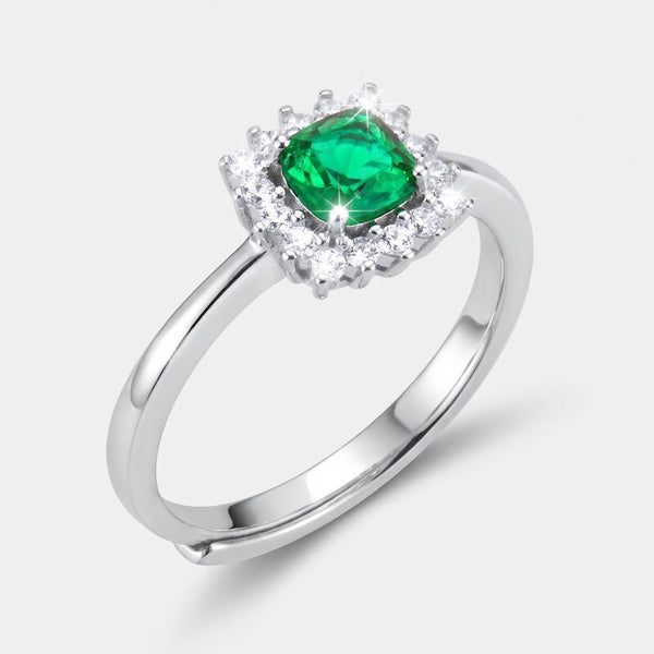 Anello in Argento 925 zircone verde - BYSIMON gioielli