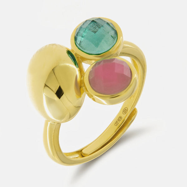 Anello in Argento 925 con zirconi colorati - BYSIMON gioielli