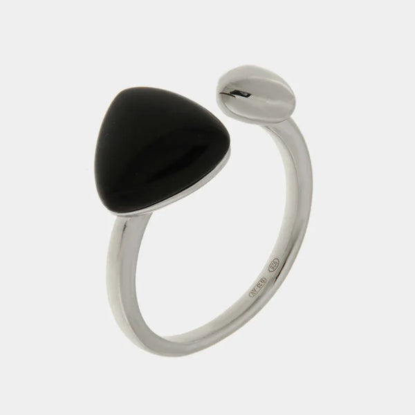 Anello in Argento 925 triangolo nero - BYSIMON gioielli