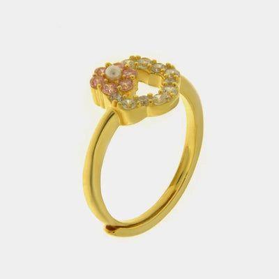 Anello in Argento 925 fiore intrecciato rosa - BYSIMON gioielli
