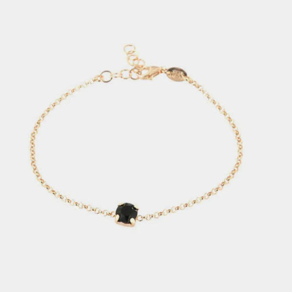 Bracciale in Argento 925 con punto luce centrale nero - BYSIMON gioielli