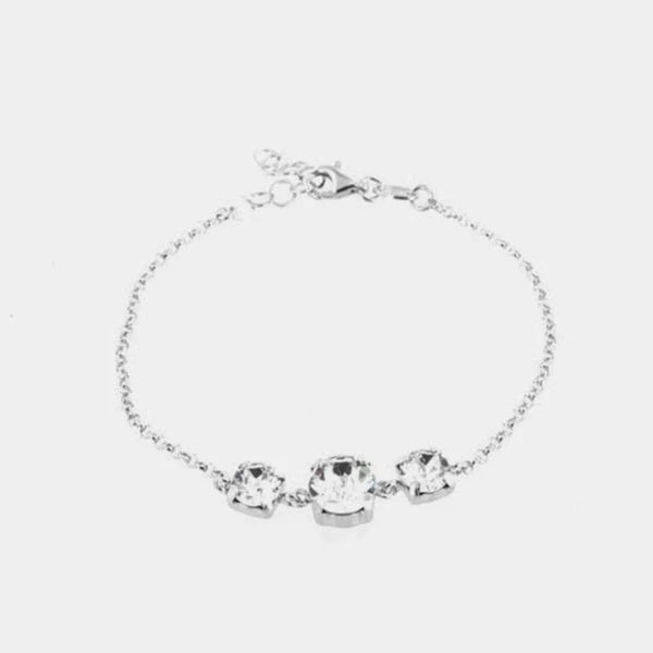 Bracciale in Argento 925 con trio di cristalli bianchi - BYSIMON gioielli
