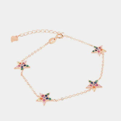 Bracciale in Argento 925 con stelle impreziosite da zirconi multicolor
