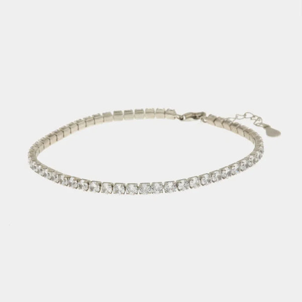 Bracciale in Argento 925 tennis impreziosito da zirconi quadrati bianchi BYSIMON - gioiello BySimon