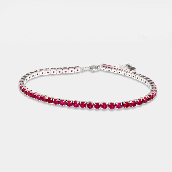 Bracciale in Argento 925 tennis impreziosito da zirconi viola - BYSIMON gioielli
