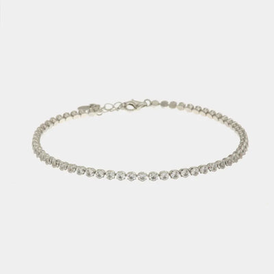 Bracciale in Argento 925 tennis impreziosito da zirconi bianchi - BYSIMON gioielli