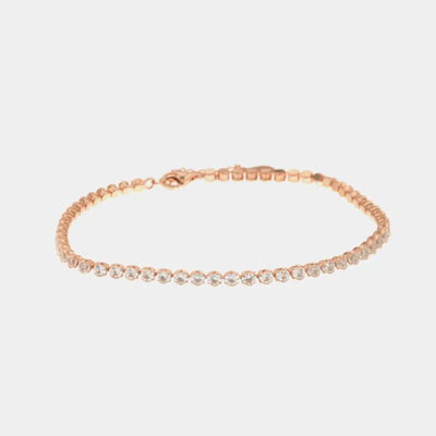 925 Silver tennis bracelet embellished with white zircons