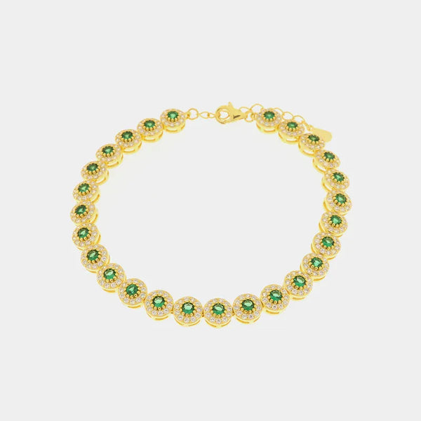 Bracciale in Argento 925 con punti luce verdi BYSIMON - gioiello BySimon