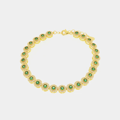 Bracciale in Argento 925 con punti luce verdi BYSIMON - gioiello BySimon