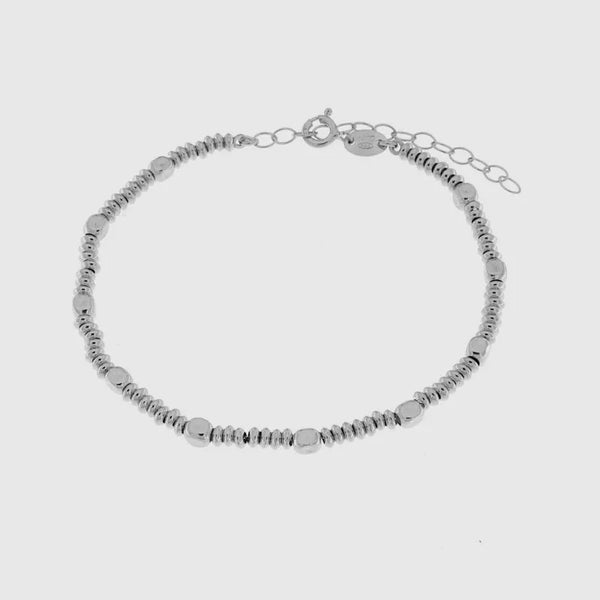 Bracciale in Argento 925 con pepite martellate - BYSIMON gioielli