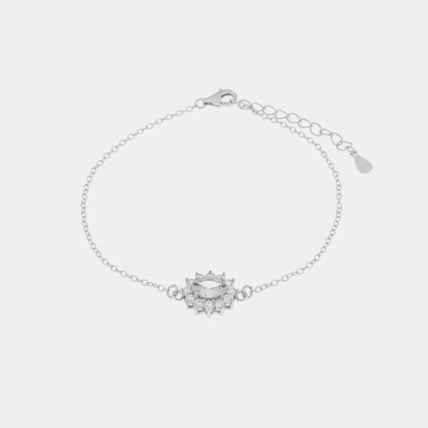 Bracciale in Argento 925 con zirconi trasparenti - BYSIMON gioielli