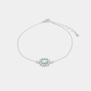 Bracciale in Argento 925 con zirconi bianchi e zircone centrale acqua