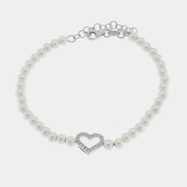 Bracciale in Argento 925 con cuore zirconato - BYSIMON gioielli