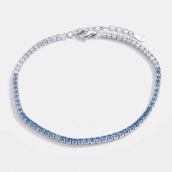 Bracciale in Argento 925 tennis impreziosito da zirconi blu - BYSIMON gioielli