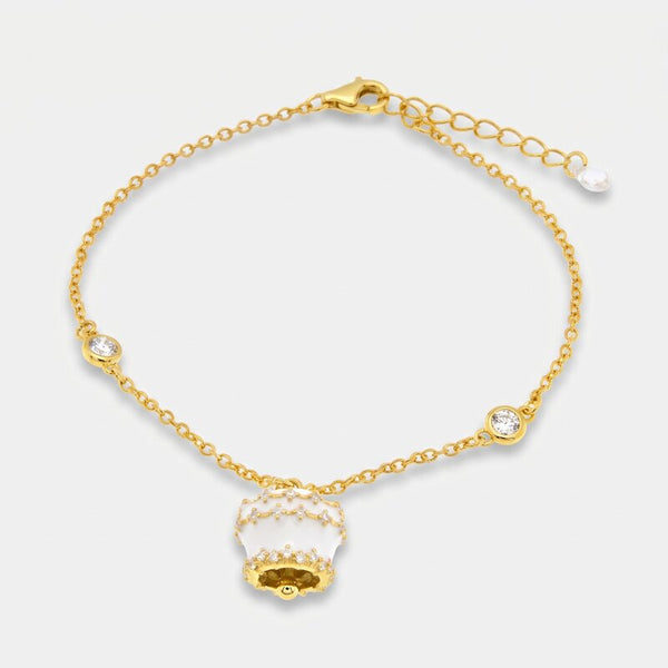 Bracciale in Argento 925 con campanella bianca