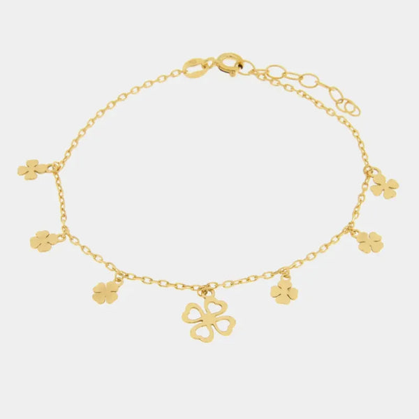 Bracciale in Argento 925 con ciondoli quadrifoglio