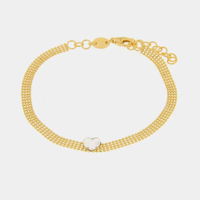 Bracciale in Argento 925 con cuore in cristallo