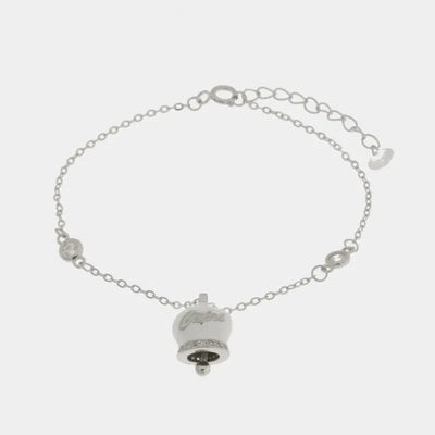 Bracciale in Argento 925 con campanella bianca Capri e zirconi