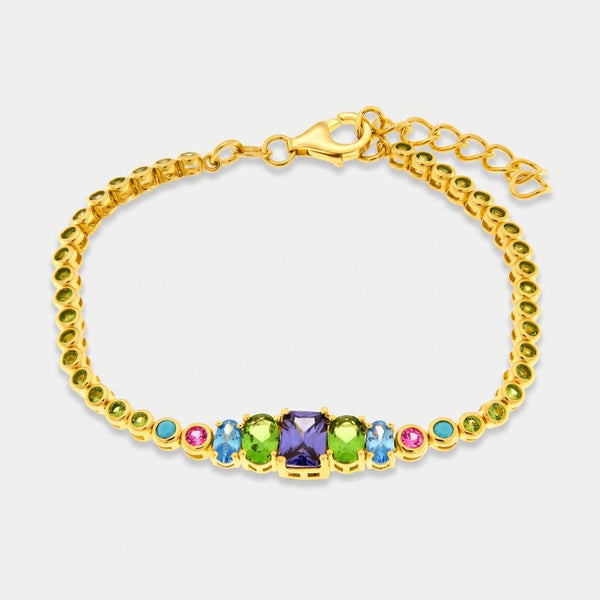 Bracciale in Argento 925 con cristalli multicolor - BYSIMON gioielli