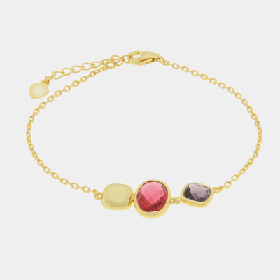 Bracciale in Argento 925 con zirocone rosso , viola SIMEONE - gioiello BySimon