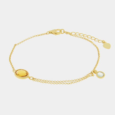 Bracciale in Argento 925 doppio filo con zircone SIMEONE - gioiello BySimon