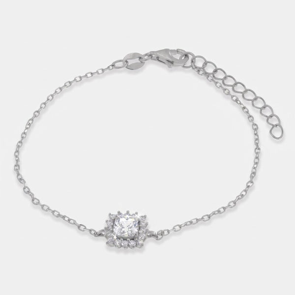 Bracciale in Argento 925 con zircone trasparente - BYSIMON gioielli