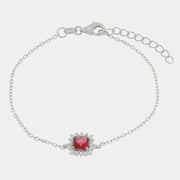 Bracciale in Argento 925 zircone rosso