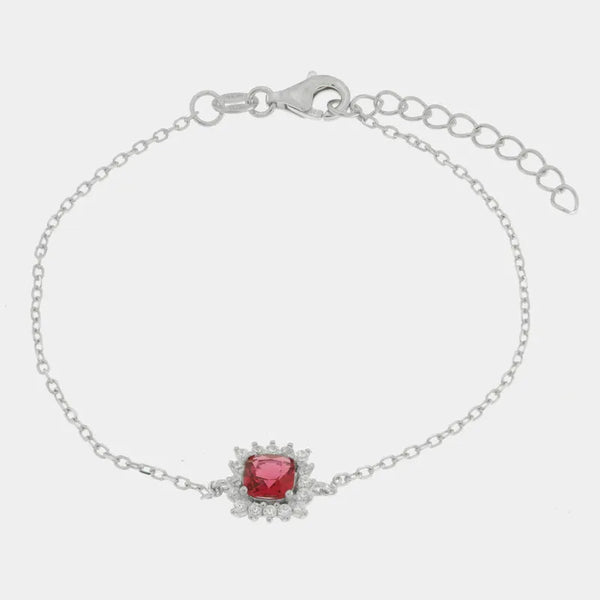 Bracciale in Argento 925 zircone rosso - BYSIMON gioielli