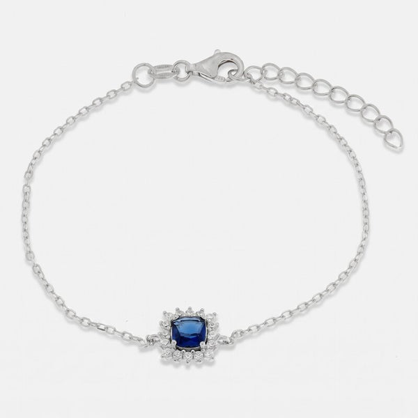 Bracciale in Argento 925 zircone blu - BYSIMON gioielli