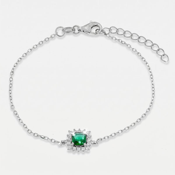 Bracciale in Argento 925 zircone verde - BYSIMON gioielli