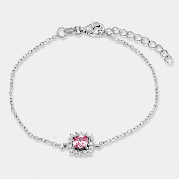 Bracciale in Argento 925 zircone rosa - BYSIMON gioielli