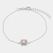 Bracciale in Argento 925 zircone rosa