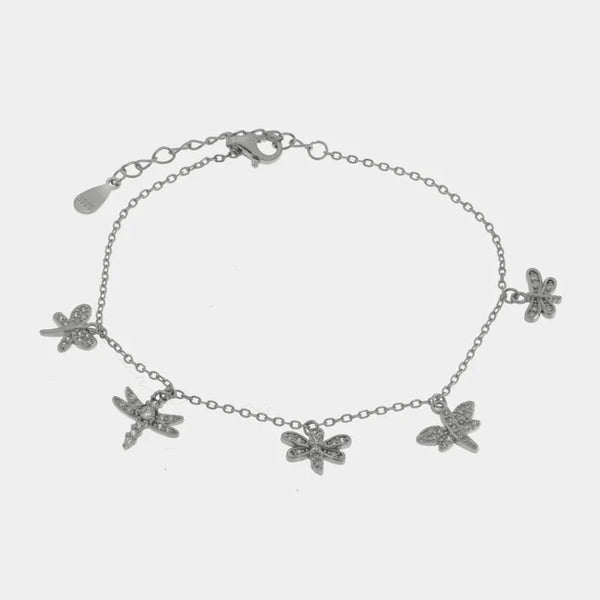 Bracciale in Argento 925 con libellule pendenti - BYSIMON gioielli