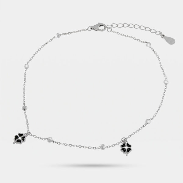 Bracciale in Argento 925 con quadrifoglio nero BYSIMON - gioiello BySimon
