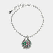 Bracciale in Argento 925 con campanella impreziosita da zirconi e smalti colorati