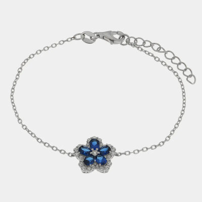 Bracciale in Argento 925 fiore blu - BYSIMON gioielli