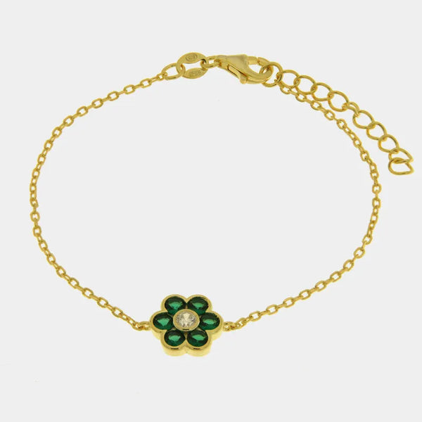 Bracciale in Argento 925 fiore verde - BYSIMON gioielli