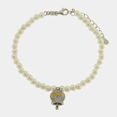 Bracciale in Argento 925 campanella Capri zirconata e perle