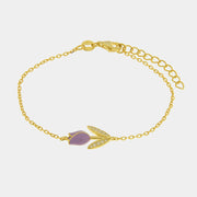 Bracciale in Argento 925 tulipano lilla - BYSIMON gioielli